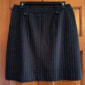 LOFT Navy Pinstripe Pencil Skirt